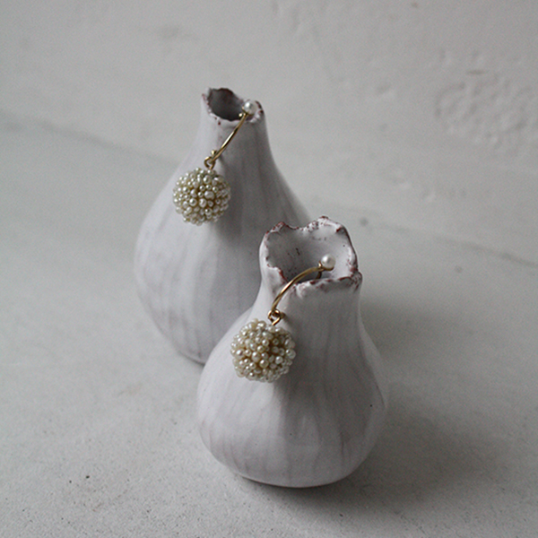 つぶつぶ大パールフープピアスのイメージ画像