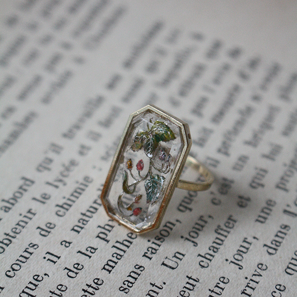 ストロベリーヴィンテージガラスリング