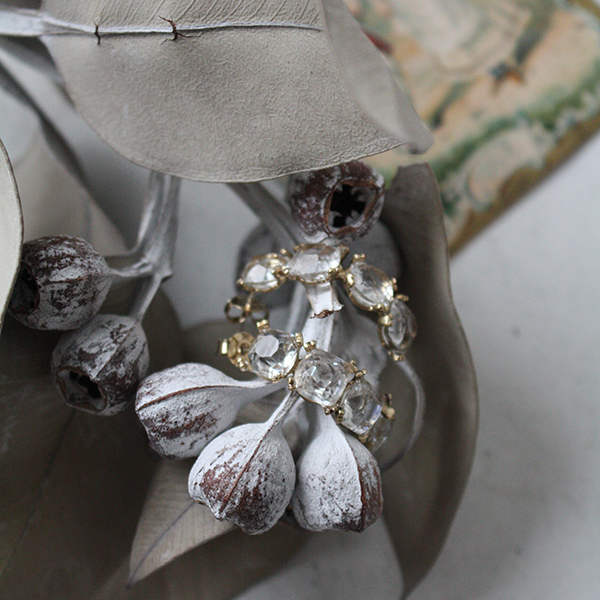 スクエアヴィンテージガラスピアス イメージ画像1