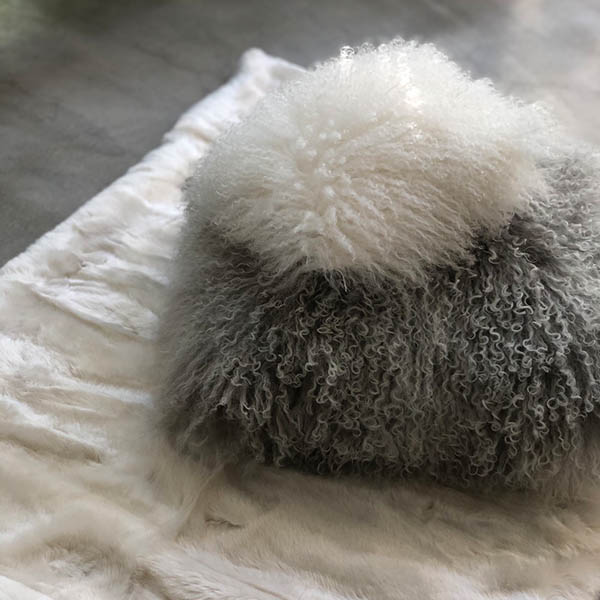 モンゴリアンファークッション【グレー】 イメージ画像2