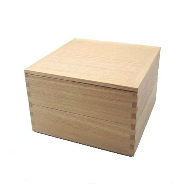 白木塗タモ6.0二段重内朱