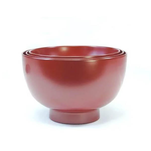 洗浄機対応　入子椀 三つ組揃 朱 イメージ画像2
