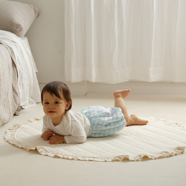 イブル・キルティングサークルマット／ミルキーホワイト