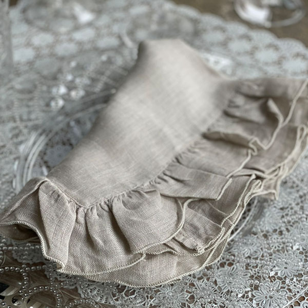 BORGO DELLE TOVAGLIE　フリルナプキン 【mastic】 イメージ画像2