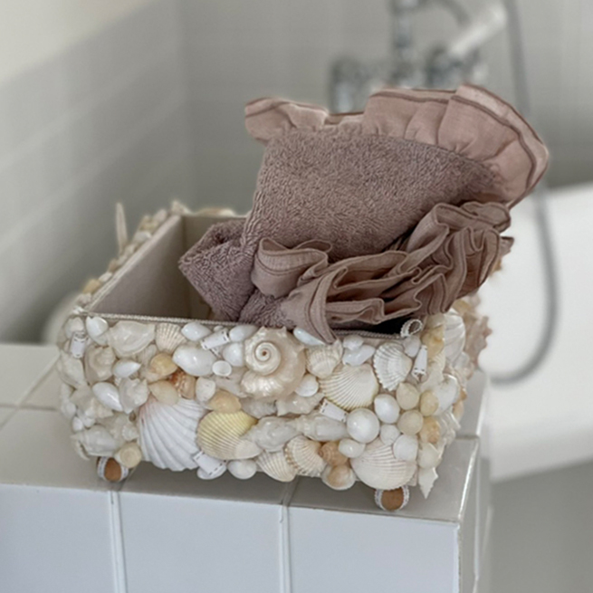 BORGO DELLE TOVAGLIE フリルハンドタオル【mauve/radice】 イメージ画像1