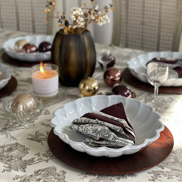 BORGO DELLE TOVAGLIE ナプキン【nero/pruno】 イメージ画像1