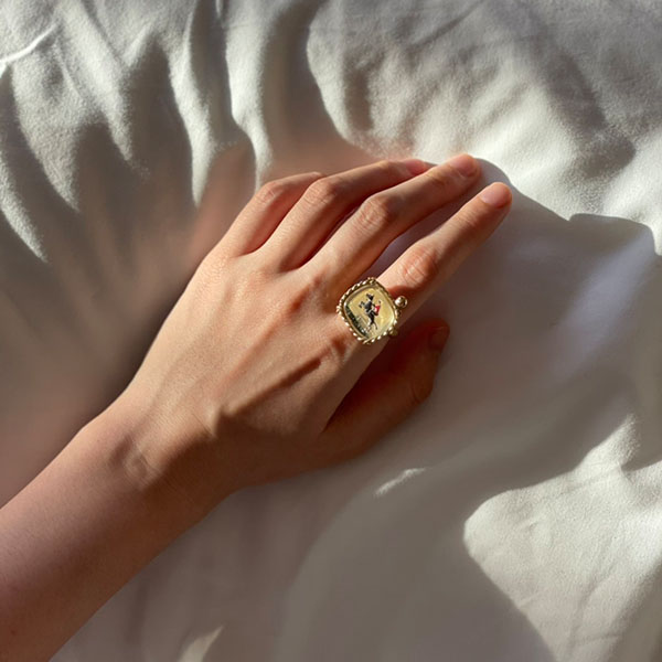 ヴィンテージガラスカフスリング【馬】 イメージ画像2