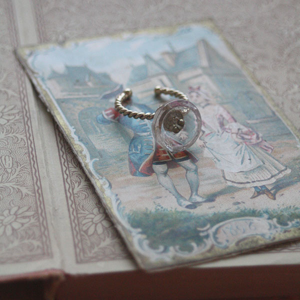 ヴィンテージガラスボタンリングA イメージ画像3