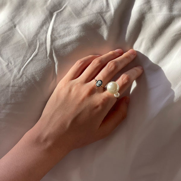 ヴィンテージガラスパールリング イメージ画像4