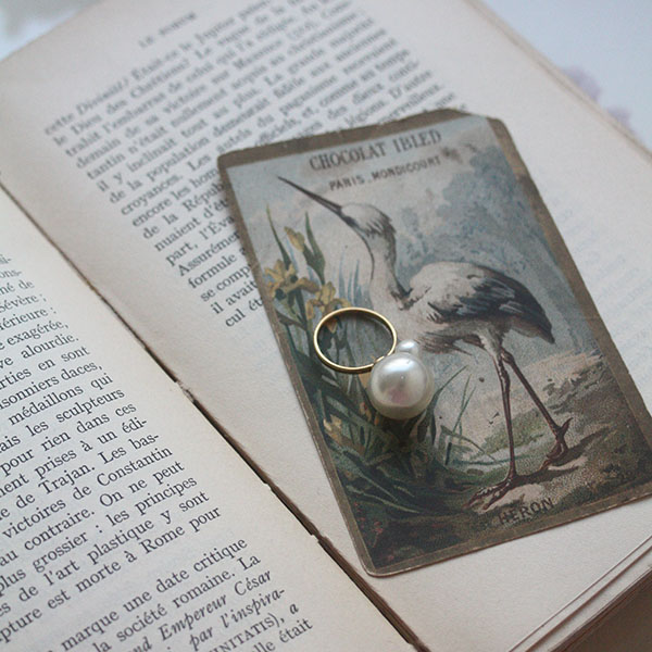 ヴィンテージガラスパールリング イメージ画像1