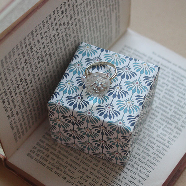 ヴィンテージガラスボタンリングC イメージ画像1