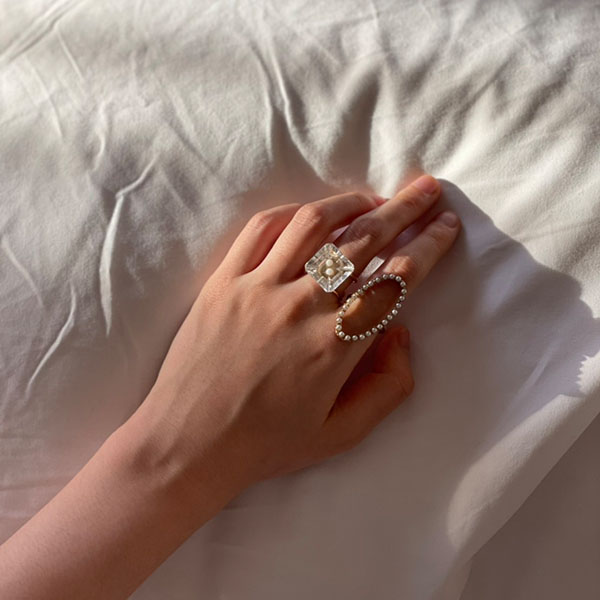 ヴィンテージガラスボタンリングF イメージ画像3