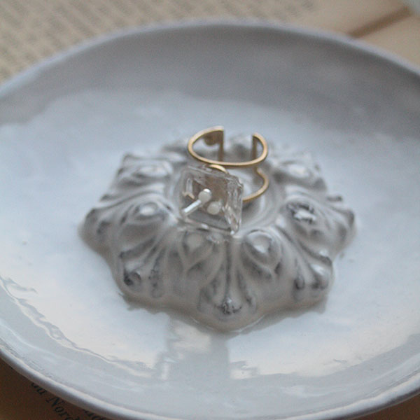 ヴィンテージガラスボタンリングF イメージ画像1