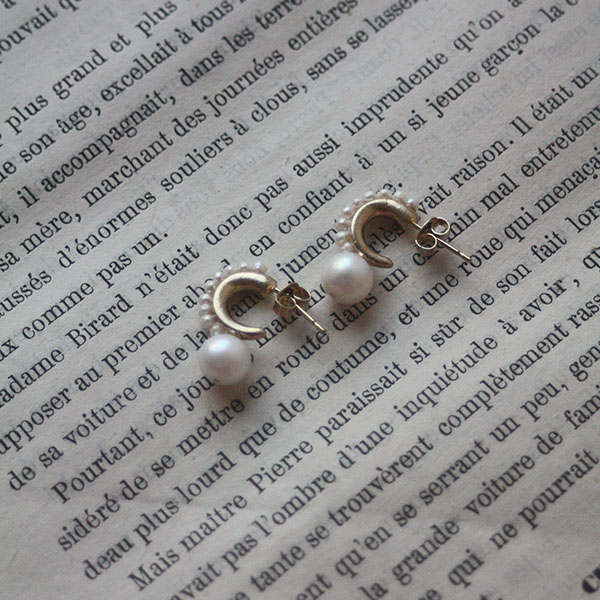 24Kメッキ パールピアス イメージ画像3