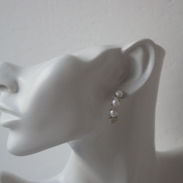 パール＆ヴィンテージガラスピアス イメージ画像5