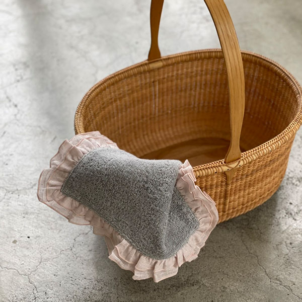 BORGO DELLE TOVAGLIE　フリルハンドタオル【stone/tulle】