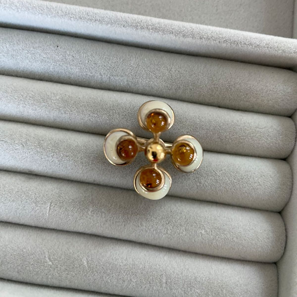 ガラスフラワーリング【yellow/white】 イメージ画像2