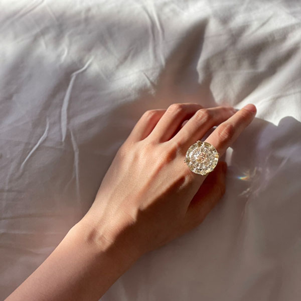 ヴィンテージガラスボタンリングE イメージ画像4