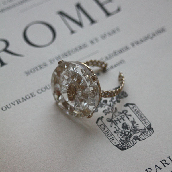 ヴィンテージガラスボタンリングE イメージ画像2