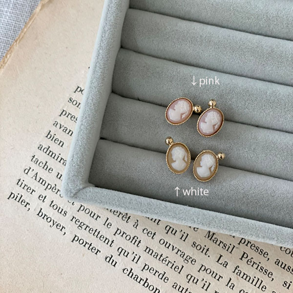 カメオピアス【pink】 イメージ画像1