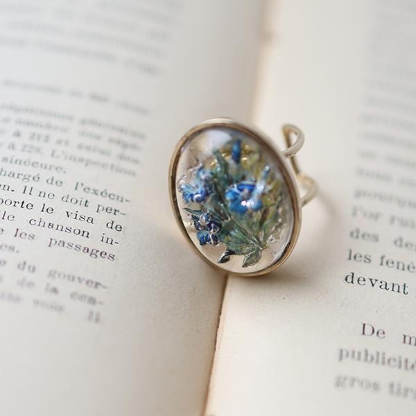 ヴィンテージガラスフラワーリング イメージ画像1