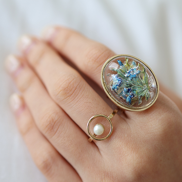 ヴィンテージガラスフラワーリング イメージ画像5