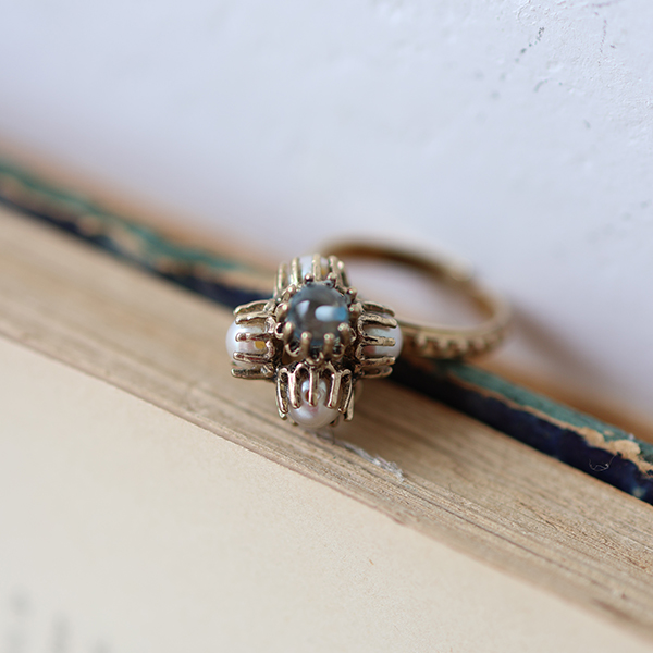 パール＆トパーズリング