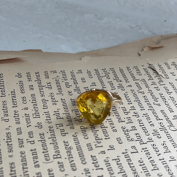 イエローヴィンテージガラスリング イメージ画像1