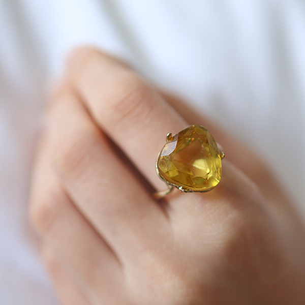 イエローヴィンテージガラスリング イメージ画像3