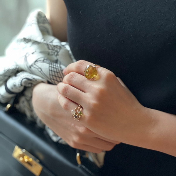 イエローヴィンテージガラスリング イメージ画像2