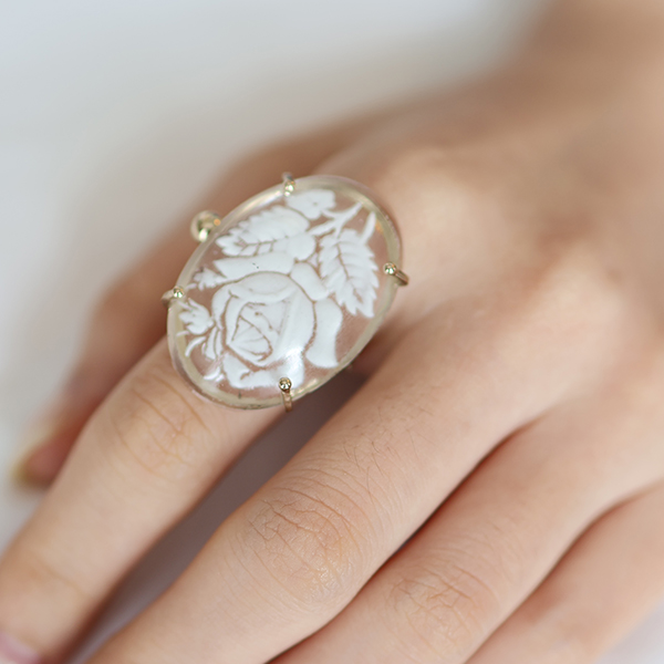 ヴィンテージガラスローズリング イメージ画像2