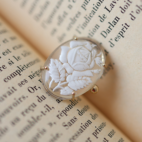 ヴィンテージガラスローズリング