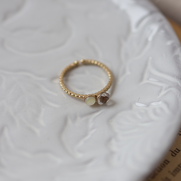 ムーンストーン＆ガラスリング イメージ画像2