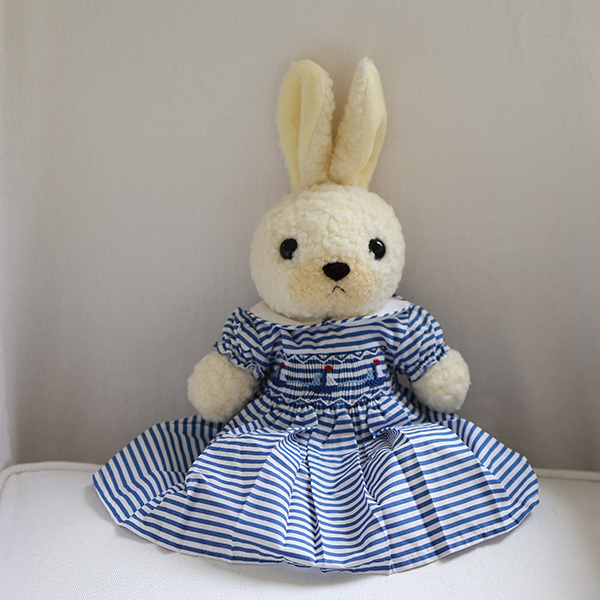 ウサギのフカフカ M ホワイト【スモックドール6】